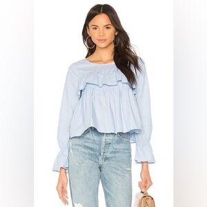 Joie Adotte Blouse in Maritime Chambray Medium